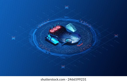 Data Lake Concept - Centralized Repository that Stores Structured and Unstructured Data at Any Scale in its Native Format - 3D Illustration