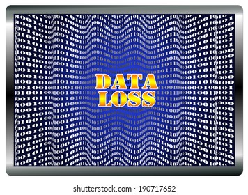 Data Loss Concept. Software corruption, hardware malfunction, human error, virus can lead to loss of data