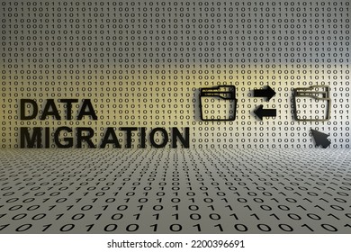 DATA MIGRATION Concept Text Sunlight 3D Illustration