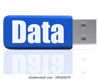 Data Pen drive Showing Digital Information Files Storage And Dataflow