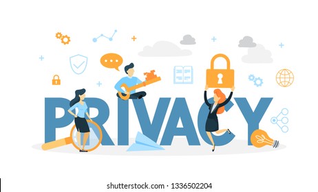 Data privacy concept. Idea of safety and protection while using internet for communication or anything else. Isolated flat  illustration