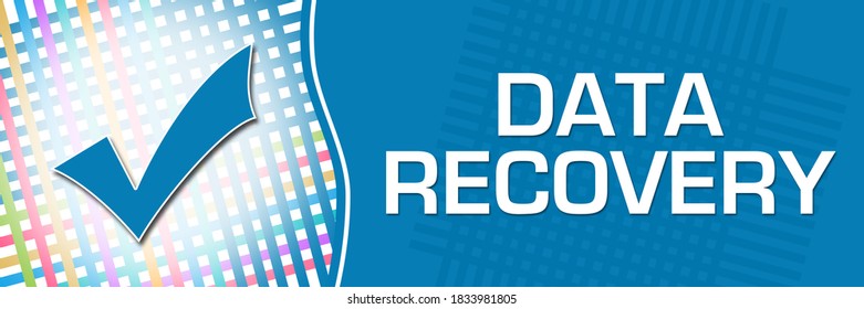 Data recovery concept image with text and related symbols.