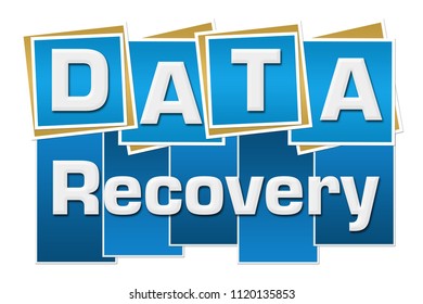 Data recovery text written over blue background.
