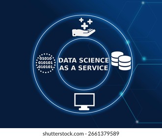 data science as a service tech concept.A service model that provides organizations with data science solutions through a cloud-based platform.