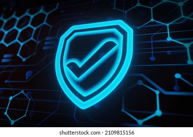 Data Secure Cybersecurity 3d Illustration