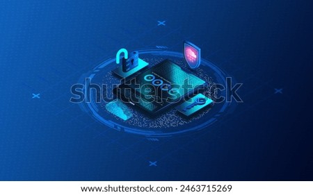 Data Security Concept - Practice of Protecting Digital Information from Unauthorized Access Throughout its Lifecycle - 3D Illustration