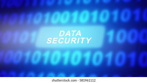 Data security text with binary code
