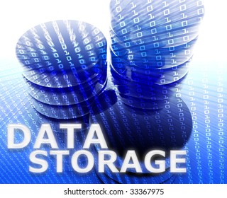 Data storage abstract, computer technology information concept illustration