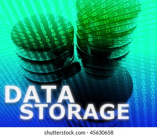Data storage abstract, computer technology information concept illustration