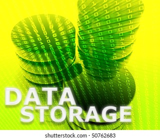 Data storage abstract, computer technology information concept illustration