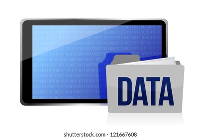 Data storage concept illustration design over a white background