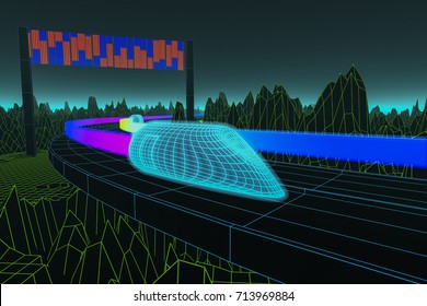 Data Streams In A Digital World (3d Rendering)