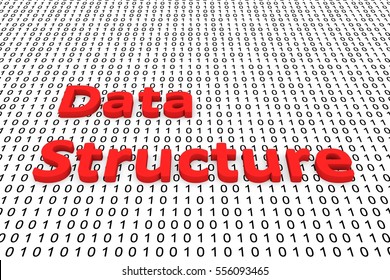 Data Structure In The Form Of Binary Code, 3D Illustration