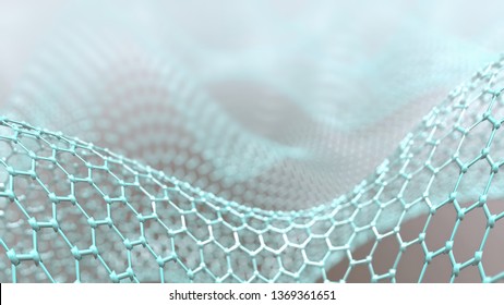 Data technology background. Abstract hexagon background. Graphene molecular grid. 3d render