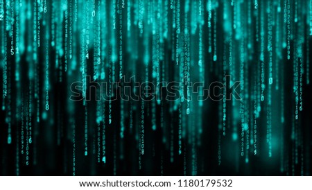 Data technology background. Big data visualization. Flow of data. Information code. Background in a matrix style. 4k rendering.