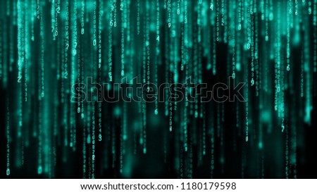 Data technology background. Big data visualization. Flow of data. Information code. Background in a matrix style. 4k rendering.