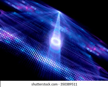 Data Tunnel In Quantum Computing, Computer Generated Abstract Background