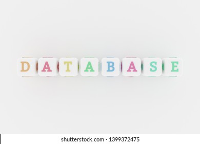 Database computer ICT keyword. Graphic resource, texture or background, for web page or design. 3d