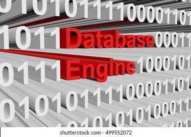 database engine in the form of binary code, 3D illustration