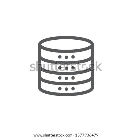 Database icon in line style on white background