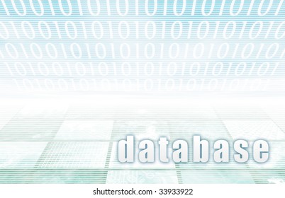 Database on a Clear Blue Tech Background
