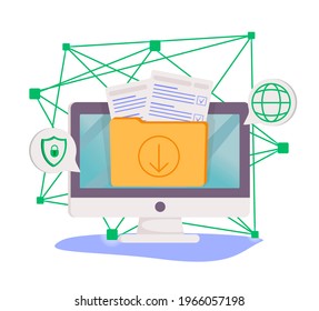 Database Security Software Development. ID Theft, Hacking Crime, Computer Malware. Data Protection, Information Privacy, Data Stealing Metaphors.  Isolated Concept Metaphor Illustrations