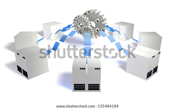 中央dbを備えたデータベースサーバ管理システム のイラスト素材