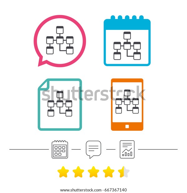 Database Sign Icon Relational Database Schema Stock Illustration