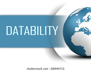 Datability concept with globe on white background