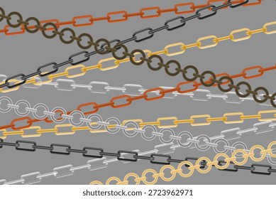 A daunting background with various types of chains scattered throughout