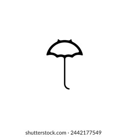 davil umbrella line art logo design with black color, umbrella logo design - Powered by Shutterstock