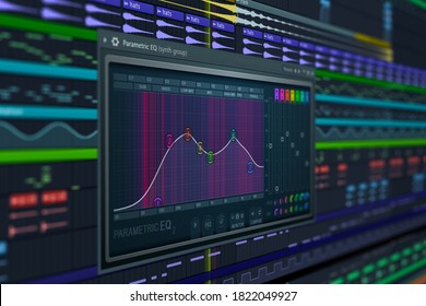 DAW Music Production Equalizer. Audio Samples & Scores. Computer Music