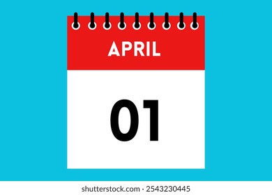 Day 1 April calendar planner . Date 1 calendar icon design template. - Powered by Shutterstock