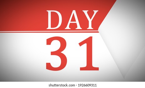 Day Calendar Countdown To 31 Days Page Turn