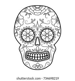 Vector Illustration Skull Day Death Stock Vector (Royalty Free) 388125793