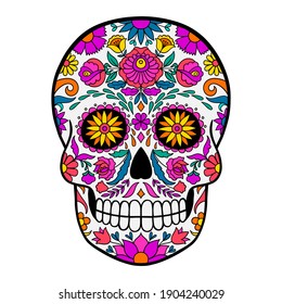 Day The Dead colorful sugar skull  Colorful Mexican Sugar Skull