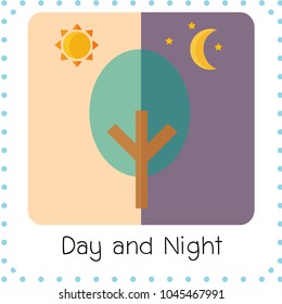 Day Night Flash Card Stock Illustration 1045467991 | Shutterstock