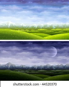 Day And Night Rolling Landscapes (other Images From This Series Are In My Gallery)