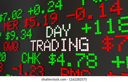 Day Trading Stock Market Trader Ticker Prices 3d Animation