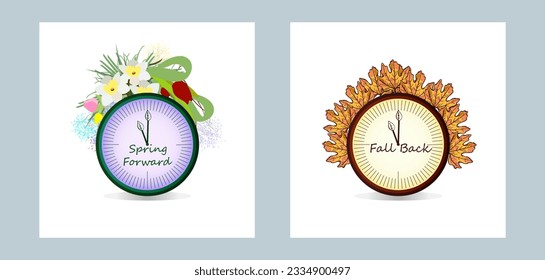 Daylight saving time. Warm autumn colors. vector image - Powered by Shutterstock