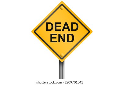 Dead End Street Sign Isolated, 3d Rendering