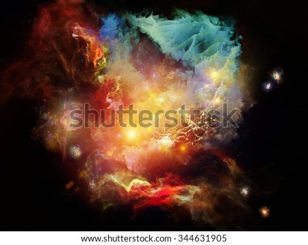 Dead Remember series. Graphic composition of nebulous, organic forms and colors  for subject of mind, dream, spirituality and imagination