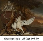 Dead Swan (ca 1700-1719) by Jan Weenix . Vintage animal illustration. Vintage artwork of animal.