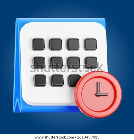 deadline date 3d render modern plastic illustration isolated for icon, business, ui