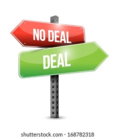 Deal, No Deal Sign Illustration Design Over A White Background