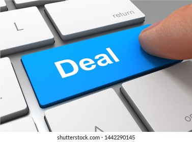 deal push button concept 3d illustration isolated
