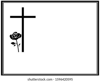 death announcement card with cross - Powered by Shutterstock