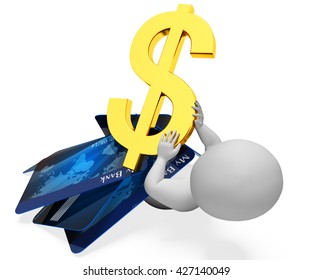 Debit Card Representing Difficult Situation And Bought 3d Rendering