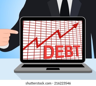 Debt Graph Chart Displaying Increasing Financial Indebted