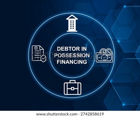 debtor in possession financing concept.Financing granted to a bankrupt company under Chapter 11.